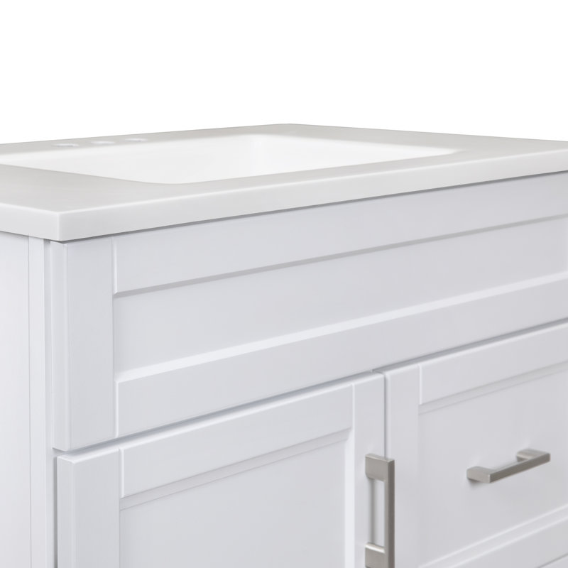 Rosecliff Heights Estelle 30.5'' Single Bathroom Vanity with Marble Top